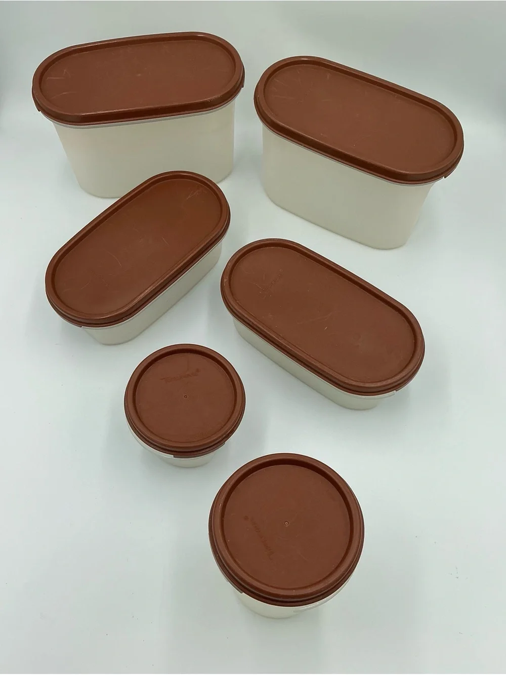 Vintage Tupperware Modular Mates Brown Set Made In USA 6 Pieces